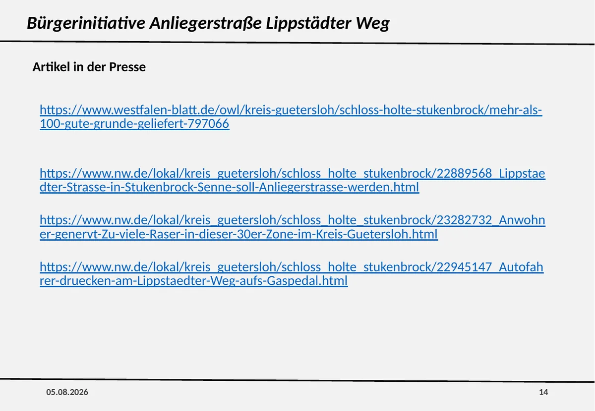 Folie 14 – Presseberichte